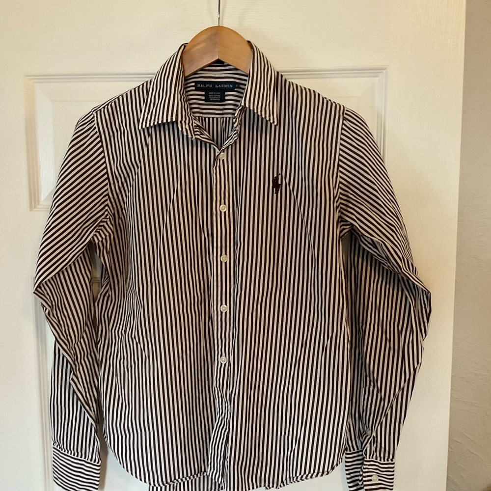 Ladies brown striped top